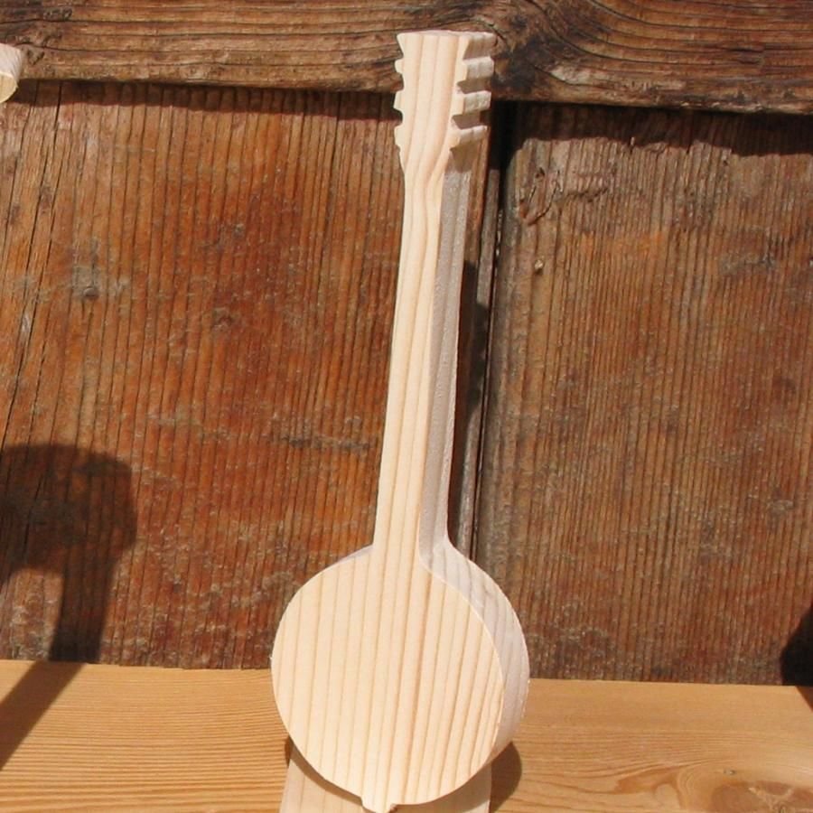 Banjo de madeira maciça ht15cm decoração musical feita à mão, presente de músico, música