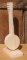 banjo em madeira maciça de abeto 15 cm de altura montado sobre uma base decoração musical de mesa de casamento feita à mão