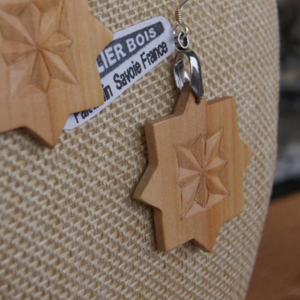 brincos j&oacute;ias esculpidas natureza madeira maci&ccedil;a madeira de cerejeira feita &agrave; m&atilde;o