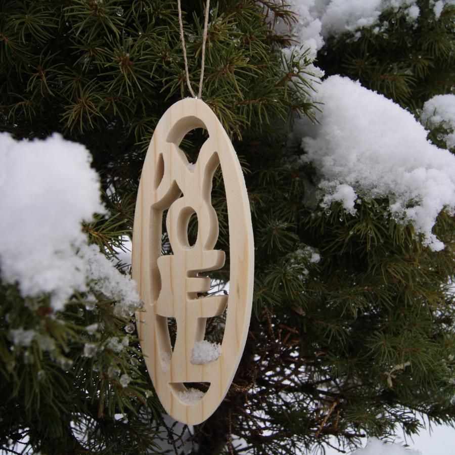 Natal em madeira de abeto maciça de 12 cm, decoração natural feita à mão