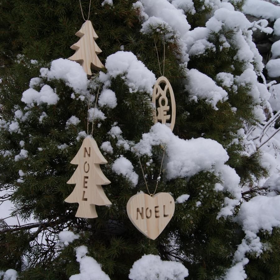 Natal em madeira de abeto maciça de 12 cm, decoração natural feita à mão
