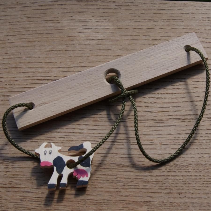 Quebra-cabeça La vache, madeira e cordel feito à mão