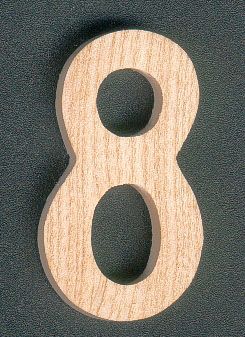 Madeira número 8, 5 cm, a ser pintada e colada, 