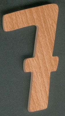 Número 7 ht 10cm marcação de madeira
