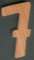 Número 7 ht 10cm marcação de madeira