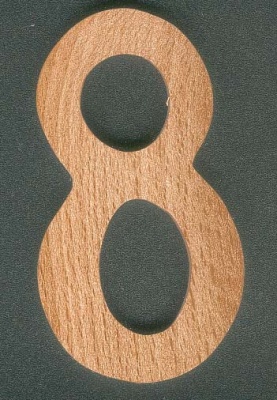 Número 8 ht 10cm sinal de madeira 