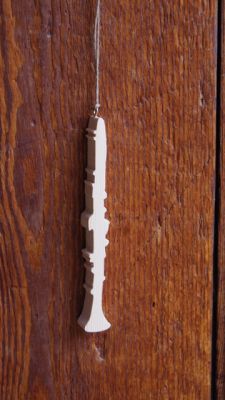 Clarinete de abeto sólido de 15cm, feito à mão