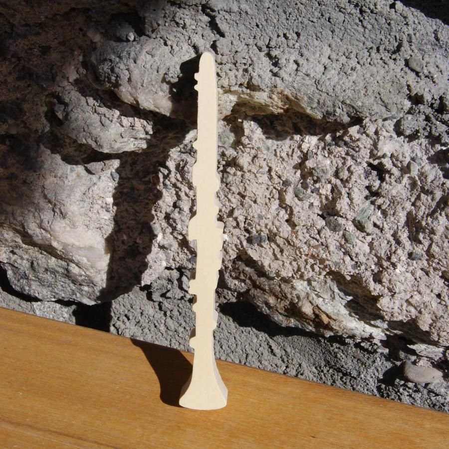 Clarinete de abeto sólido de 15cm, feito à mão