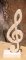 clave de sol em madeira maciça montada sobre uma base, decoração de mesa de casamento, presente de músico