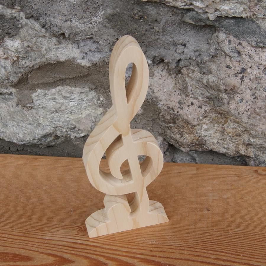 clave de sol com decoração musical de base integrada madeira maciça feita à mão