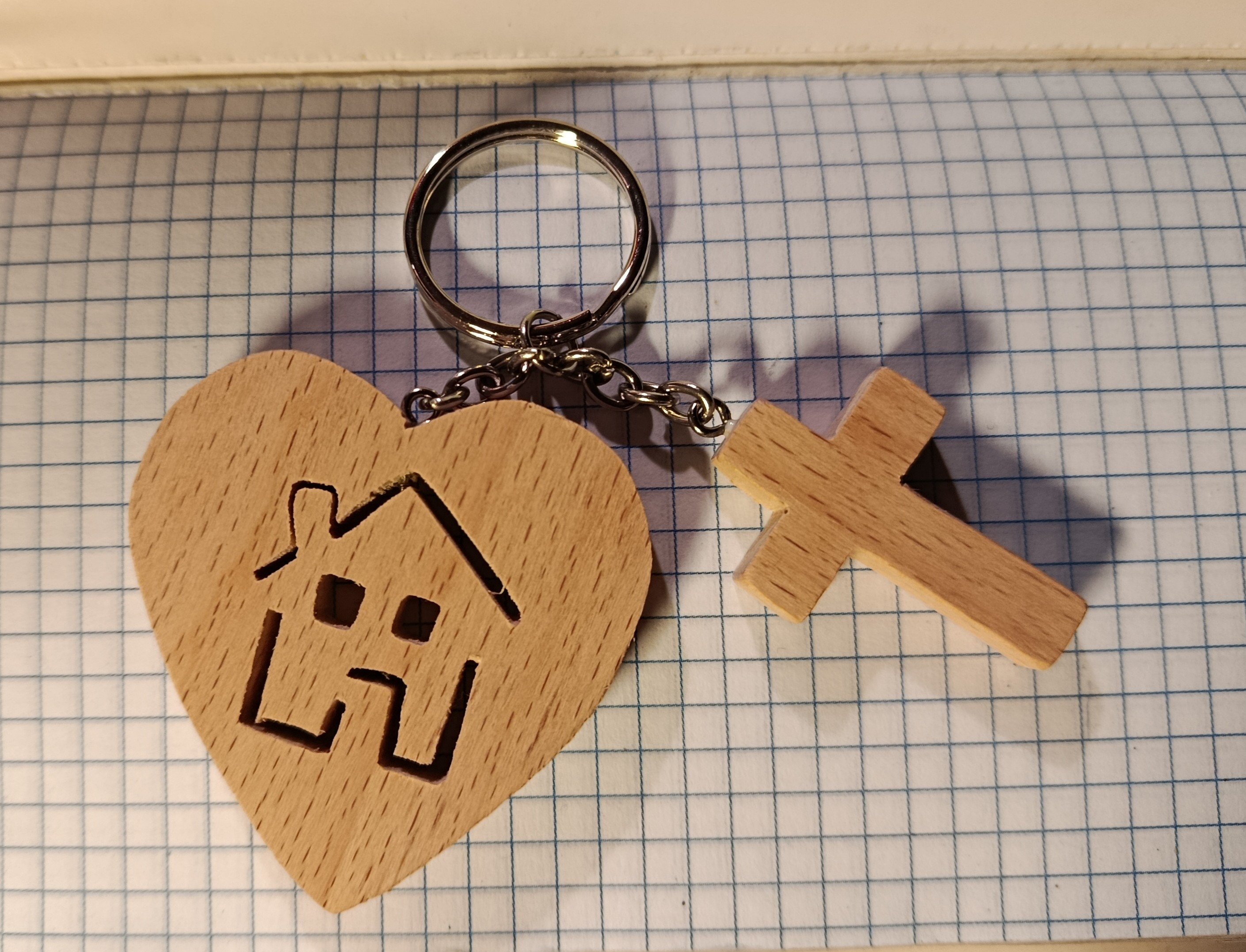 cmde speciale Angeline porte clef coeur maison et croix