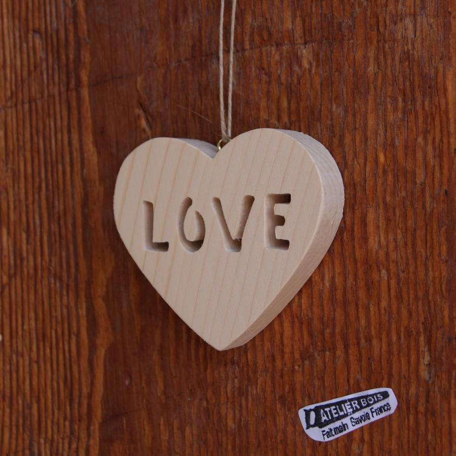 AMOR coração de madeira, coração de S. Valentim, decoração de casamento, presente de casamento de madeira ou baile de Natal original, muito natural