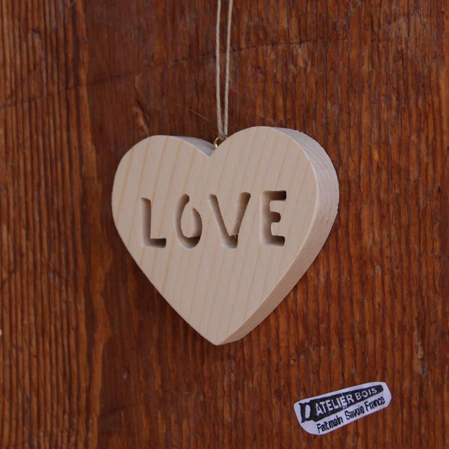 AMOR coração de madeira, coração de S. Valentim, decoração de casamento, presente de casamento de madeira ou baile de Natal original, muito natural