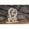 Coração de casamento de madeira, 5 anos de casamento, presente decorativo original, feito à mão, ideia de presente de casamento de madeira