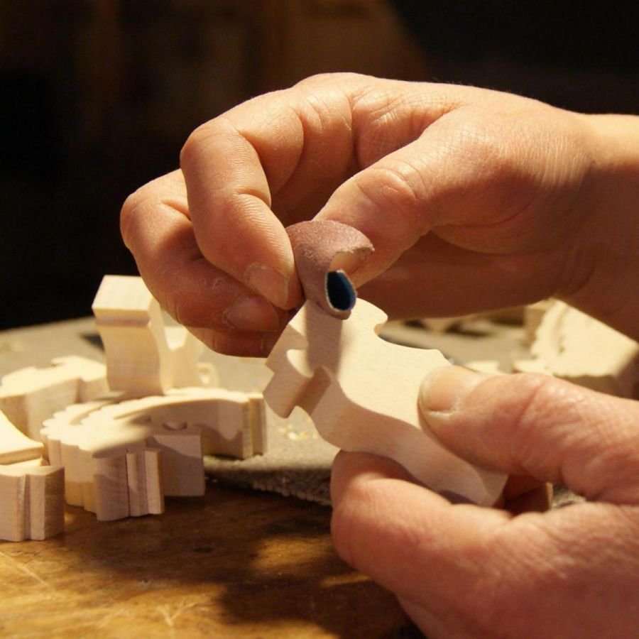 Puzzle de Natal de madeira para pintar, 10 peças feitas à mão em bordo sólido