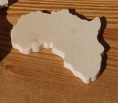 Mapa figurado de África ht6cm de espessura 3mm para decorar