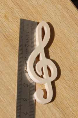 Figurine treble clef ht 6cm decoração tema de música artesanal de madeira maciça ornamentação scrapbooking