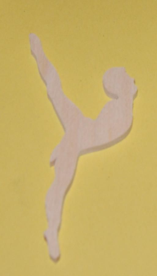 Dança de dança com estatueta de madeira maciça de 3mm, feita à mão, com ornamentação de scrapbooking