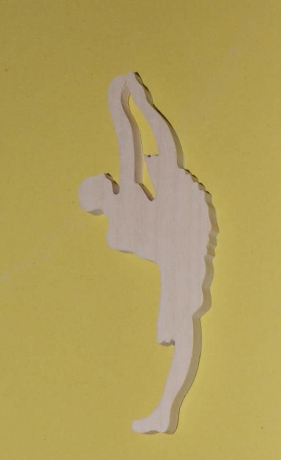 Dança de dança com estatueta de madeira maciça de 3mm, feita à mão, com ornamentação de scrapbooking