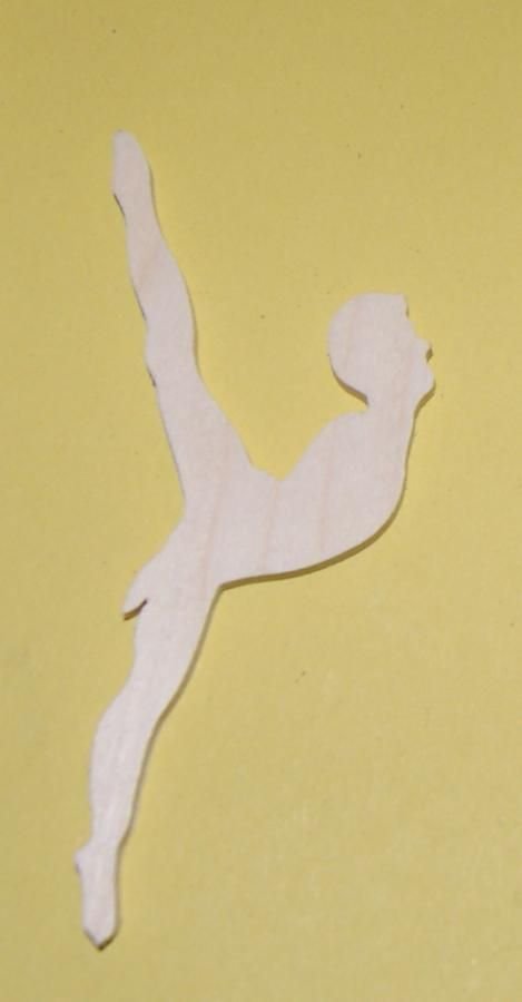Dança de dança com estatueta de madeira maciça de 3mm, feita à mão, com ornamentação de scrapbooking
