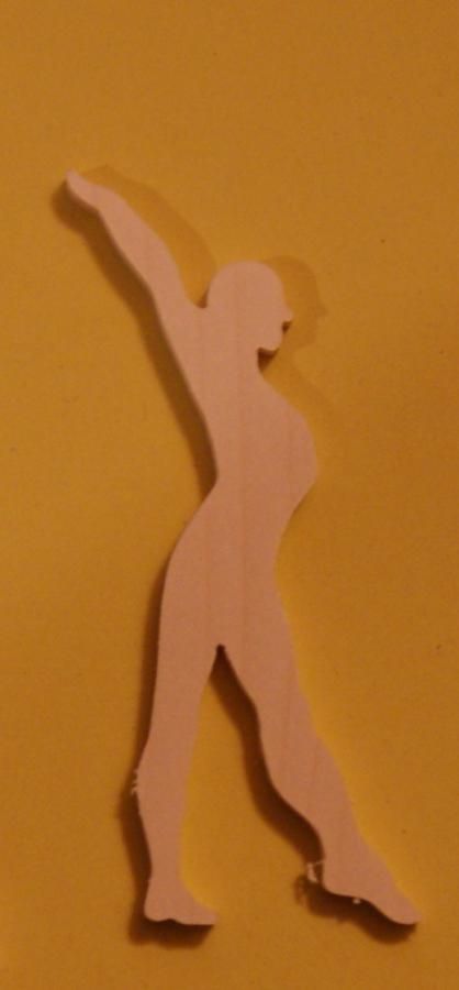 Dança de dança com estatueta de madeira maciça de 3mm, feita à mão, com ornamentação de scrapbooking