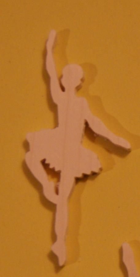Dança de dança com estatueta de madeira maciça de 3mm, feita à mão, com ornamentação de scrapbooking