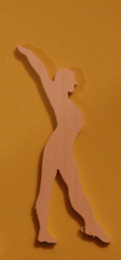 Dança de dança com estatueta de madeira maciça de 3mm, feita à mão, com ornamentação de scrapbooking