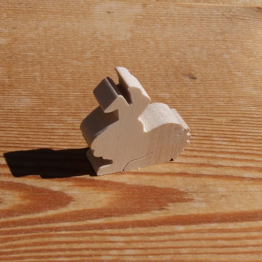 Figurinha de coelho de madeira miniatura para decoração, lazer criativo, animais 