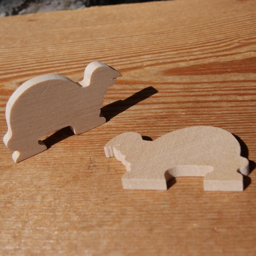 miniatura de figura de tartaruga 3mm para pintar e colar madeira maciça de ácer, embelezamento feito à mão
