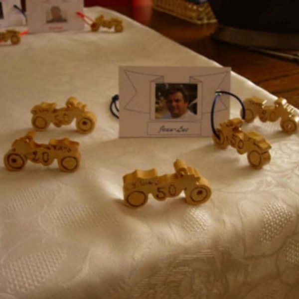 Figurine Moto cross em madeira