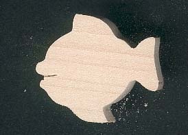 Peixe de madeira figura 2,5 x 3 cm, feito à mão, para pintar