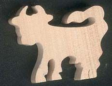 Figurina de vaca miniatura de 3mm de espessura para pintar e colar em madeira maciça de bordo, corte manual, scrapbooking animal farm