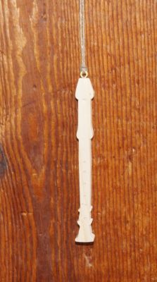 Gravador de madeira 15cm, feito à mão, decoração, presente flautista