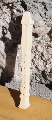 Gravador de madeira 15cm, feito à mão, decoração, presente flautista