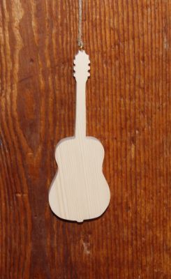 Guitarra de madeira 15cm música de decoração