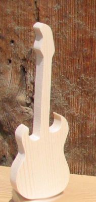 Guitarra eléctrica de madeira ht 20cm decoração musical, presente de músico, feito à mão