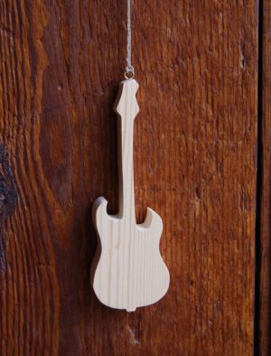 Guitarra eléctrica de madeira ht 20cm decoração musical, presente de músico, feito à mão