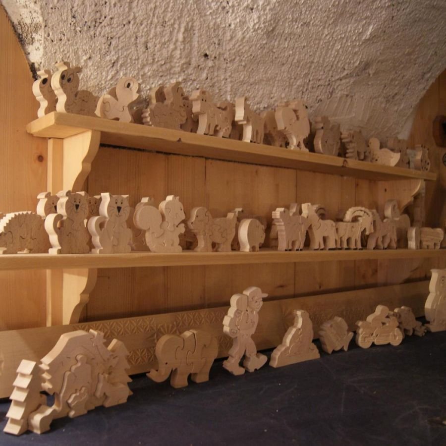 Puzzle de madeira de puzzle de 5 peças faia maciça de esquilo, feita à mão, animais selvagens