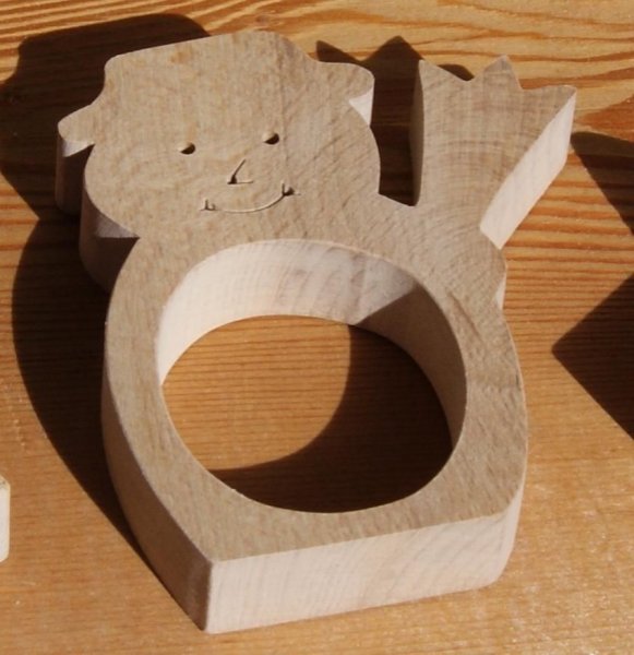 Boneco de neve com anel de guardanapo e a sua vassoura feita &agrave; m&atilde;o faia maci&ccedil;a, decora&ccedil;&atilde;o de mesa de natal