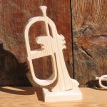flugelhorn ht 15 cm montado sobre uma base de decoração música de casamento presente músico feito à mão