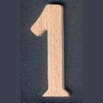Madeira número 1, 10cm de altura, a ser pintada