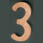 Madeira número 3, 8cm de altura, a ser pintada e colada