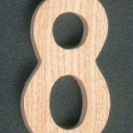 Madeira número 8, 5 cm, a ser pintada e colada, 