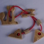 Quebra-cabeça de Gato e Rato Madeira e Quebra-cabeça de Cordas