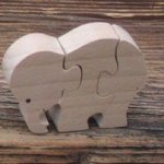 puzzle de 3 peças elefante de madeira maciça, feito à mão, animais da savana