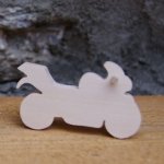 Figura de bicicleta de estrada em madeira maciça a pintar, feita à mão, marca do lugar 