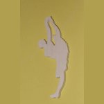Dança de dança com estatueta de madeira maciça de 3mm, feita à mão, com ornamentação de scrapbooking