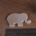 miniatura de estatueta de elefante 3mm embelezamento para pintar e colar madeira maciça feita à mão