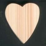 Coração de madeira maciça 6 x 7,5 cm, com ou sem gancho de pendurar, cortado à mão