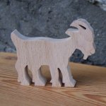 Quinta temática de casamento de cabras de marca feita de madeira maciça de faia feita à mão